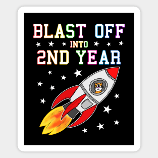 Blast Off Into 2nd Grade Space Rocket Magnet